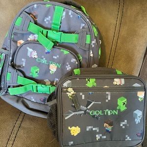 Pottery Barn Small Backpack and cold pack lunch box